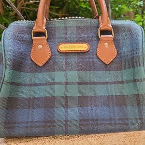 Ralph Lauren Vintage Speedy Boston Bag green Tartan Plaid Tote